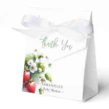 Chá de fraldas Favor Caixas Aquarelas Morangos