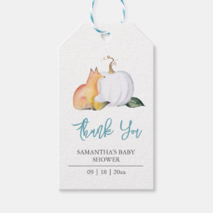 Chá de fraldas Favor Etiquetas Modelo Pumpkin Fox
