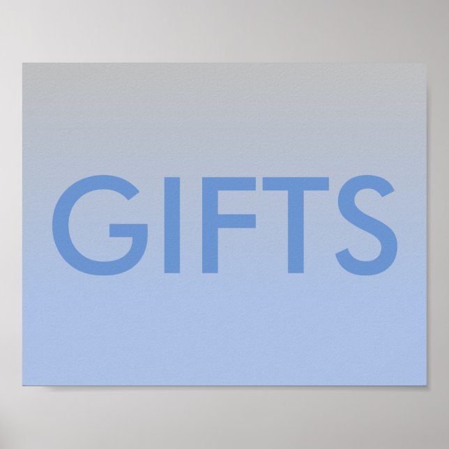 Chá de fraldas favorece Prata Azul de Ombre Poster (Frente)