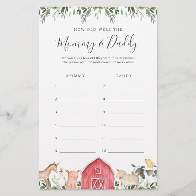 Chá de fraldas fazenda Quantos Anos Tinham O Cartã (Frente)