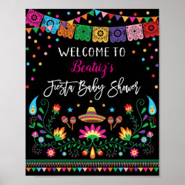 Chá de fraldas Fiesta Mexicano Bem-vindo Poster De