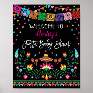 Chá de fraldas Fiesta Mexicano Bem-vindo Poster De