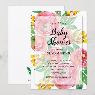 Chá de fraldas Floral Amarelo Cor Amarela Rosa In