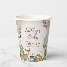 Chá de fraldas Floral Branco da Woodland Animais d