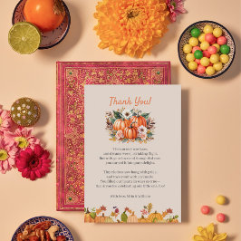Chá de fraldas Floral de Abóbora de Queda Cartões