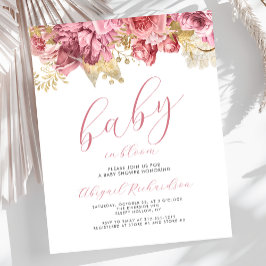 Chá de fraldas Floral de Bebê de Sangue Rosa