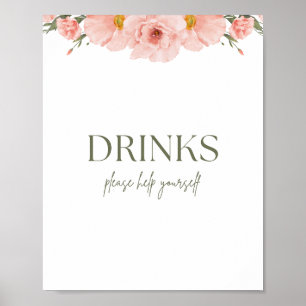 Chá de fraldas Floral de Pêssego Poster