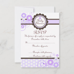 Chá de fraldas Floral Design RSVP de Roxo e Cast