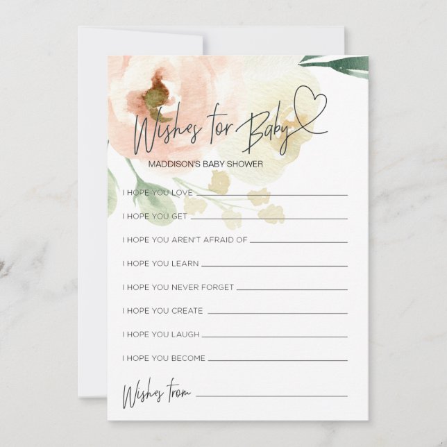 Chá de fraldas Floral Quer Um Cartão De Jogo Para  (Frente)