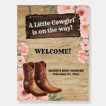 Chá de fraldas Floral Russo Cowgirl Boots
