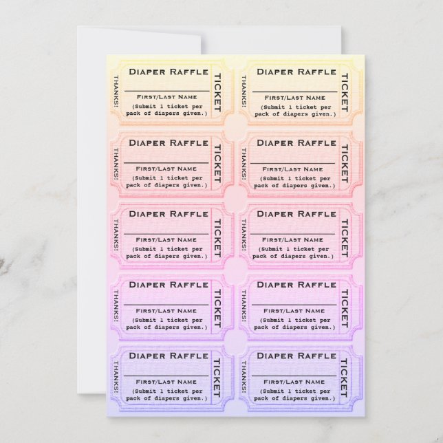 Chá de fraldas fralda de Raffle Cute (Frente)