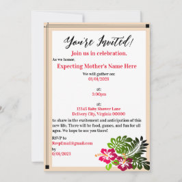 Chá de fraldas Hibiscus Flowers Convite