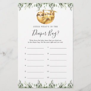 Chá de fraldas Leve adivinha o que há na Fralda?