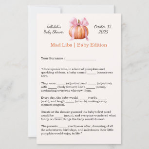 Chá de fraldas Mad Libs Atividade de festa diver