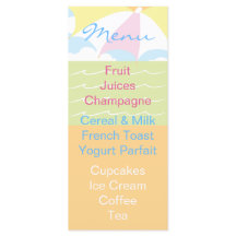 Chá de fraldas Menu Beach Ball