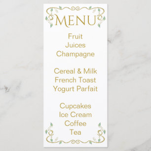 Chá de fraldas Menu "Castle in the Sky"