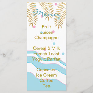 Chá de fraldas Menu "Flamingo Mamãe & Baby"