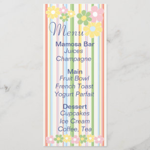 Chá de fraldas Menu "Flores e Faixa"