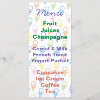 Chá de fraldas Menu Paci Bunny