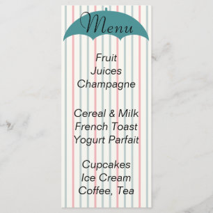 Chá de fraldas Menu "Umbrella Picnic"