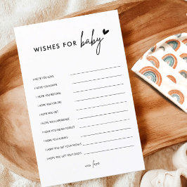 Chá de fraldas Minimalista Deseja Um Cartão De Aco