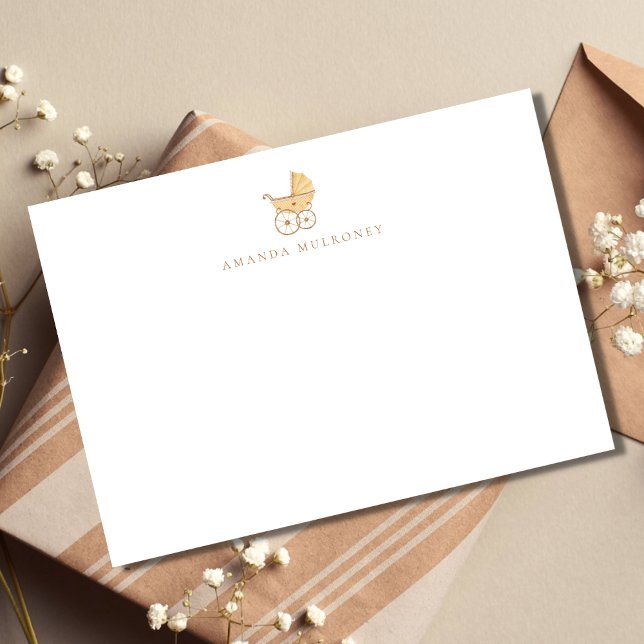 Chá de fraldas Obrigado Cartão de Nota Simples (Criador carregado)