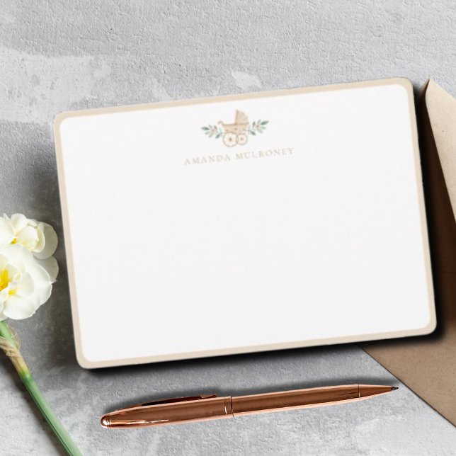 Chá de fraldas Obrigado Cartão de Nota Simples (Criador carregado)