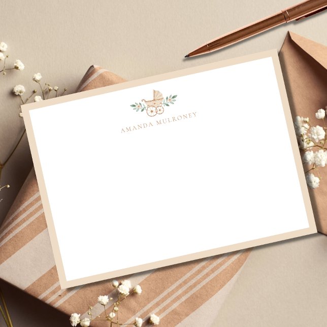 Chá de fraldas Obrigado Cartão de Nota Simples (Criador carregado)