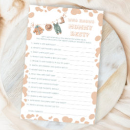 Chá de fraldas Ocidental Cowboy Que Conhece Melhor