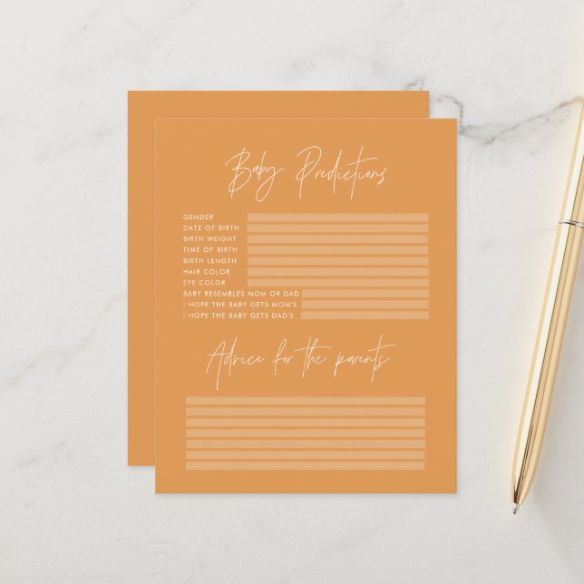 Chá de fraldas party predictions game larange (Frente/Verso In Situ)