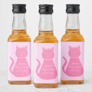 Chá de fraldas Personalizado De Gata De Bebê Rosa