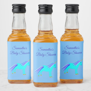 Chá de fraldas Personalizado do Unicórnio Azul e