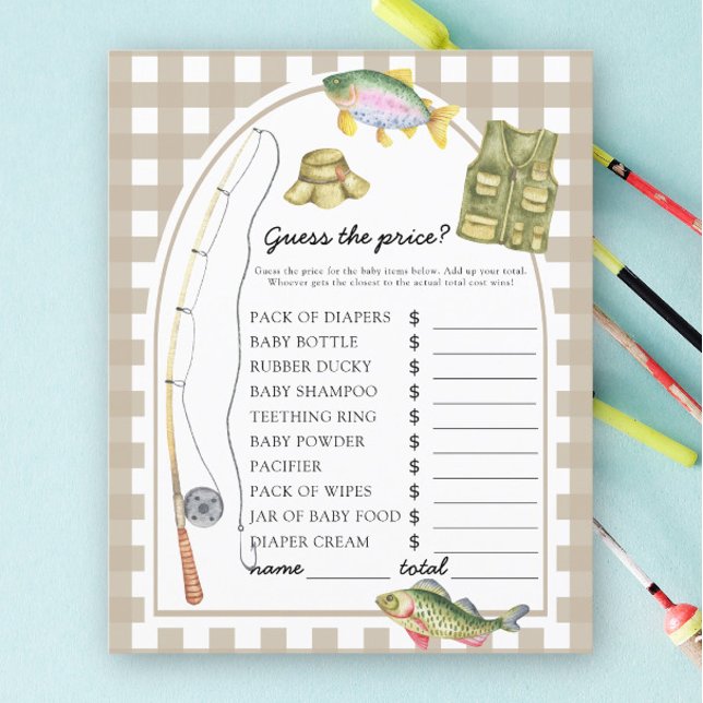 Chá de fraldas Pescador - Adivinhem o preço! Jogo (Criador carregado)