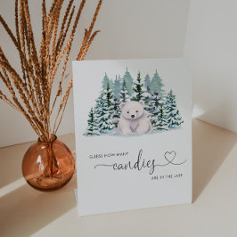 Chá de fraldas Polar Bear Winter Adivinha Quantos 