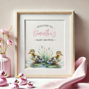 Chá de fraldas Poster Pato - Sinal de boas-vindas 