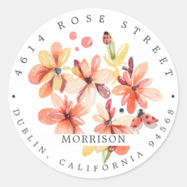 Chá de fraldas primavera | Etiqueta de Endereço de