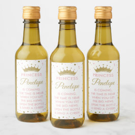 Chá de fraldas Princesa Mini Etiquetas De Vinho