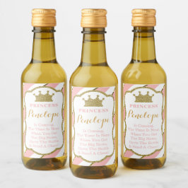 Chá de fraldas Princesa Mini Etiquetas De Vinho