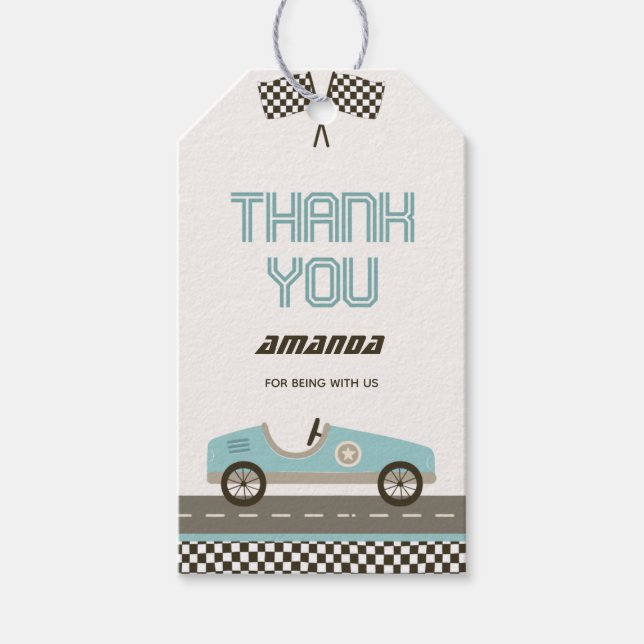 Chá de fraldas Rápido De Carro Obrigado Etiqueta (Frente)