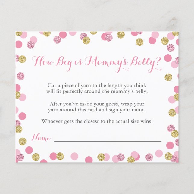 Chá de fraldas rosa como grande é o jogo da Mamãe (Frente)