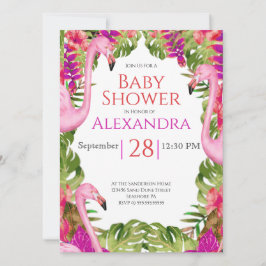 Chá de fraldas Rosa Flamingo Tropical Vida Selvage