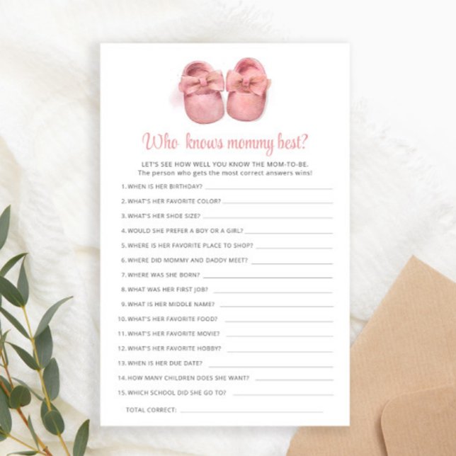 Chá de fraldas Rosa Que Conhece Melhor A Mamãe (Criador carregado)