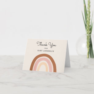 Chá de fraldas Rosa Rainbow Girl Obrigado Cartão P