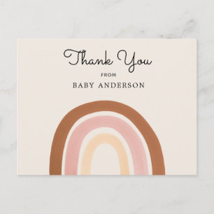 Chá de fraldas Rosa Rainbow Girl Obrigado Cartão P