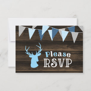 Chá de fraldas RSVP do RSVP de Veado Azul de Madei