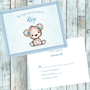 Chá de fraldas RSVP - Urso Marrom