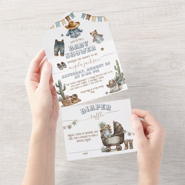 Chá de fraldas Rustic Boho Wild West Boy (Tearaway)