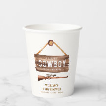 Chá de fraldas Rustic Wooden Wild West Cowboy Gun