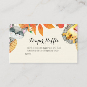 Chá de fraldas Rústico de Animais - Cartão Raffle