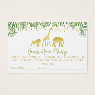 Chá de fraldas Safari Dourado Adivinha Quantos Pla